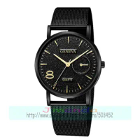 100pcs/lot geneva 665 new arrival one circle geneva mesh watch hot selling quartz casual wrist watch wholesale clock