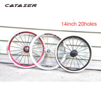 4 Bearing 14 Inch Alumilum Alloy Child Bike Wheelset 20H V Brake Kids Bike Wheel 412 Folding Bike Wheels