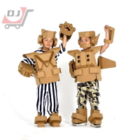 免運 ❒☸∏兒童可穿戴鎧甲勇士紙板盔甲機器人套裝diy紙箱玩具紙皮手工拼裝 可開發票
