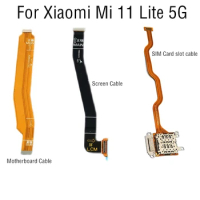 For Xiaomi Mi 11 Lite 5G USB Charging Port Board Display Flex Cable Connector For Mi11 Lite Motherboard &amp; SIM card slot cable