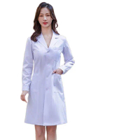 White Coat Workwear for Women, Four Seasons Thin Long Sleeve with Large Pockets, Laboratory Coat, Do