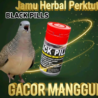 Jamu Penggacor Perkutut Black Pills isi 50 Pil Gacor Manggung untuk Mengatasi Macet Malas Bunyi Perk