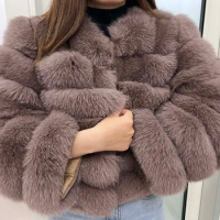 Natural Real Fox Fur Coat For Women's Warm Winter Jacket Vest Luxury Fashion Short Furry Fur Coat 2023 Clothes For Women 9XL