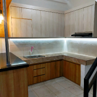 kitchen set minimalis leter L custom pesanan lemari pakaian dan lemari baju lemari gantung lemari da
