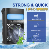 Portable Air Conditioner Cooling Fan 700ml Evaporative AC Air Cooler 3 Wind Speeds and 3 Humidifier Spray Modes for Room Office