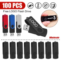 100PCS/Pen Drive Wholesale USB Flash Drive Multiple Color Options 4GB 8GB 16GB 32G 64GB Memory Flash Disk Free Logo