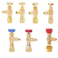 R410a R22 Refrigeration Tool Air conditioning Safety Valve Adapter Fitting 1/4" 5/16" Inch Male/Famale Charging Hose