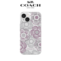【COACH】iPhone 14 精品手機殼 紫色茶花
