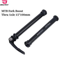 BOLANY Bicycle Thru Axle Lever 15x100mm 15*110mm Aluminium Alloy Mountain Bike Fork Shaft Quick Release Shaft For MTB Boost Fork