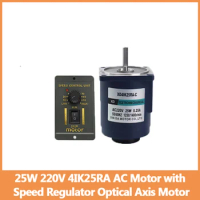 25W 220V 4IK25RA AC Motor with Speed Regulator Optical Axis High Speed Motor Speed Adjustable CW CCW Miniature Induction Motor