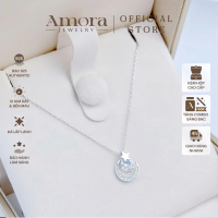 Dây Chuyền Bạc AMORA Love Trăng Sao Xi Kim (Tặng Hộp + Thiệp)