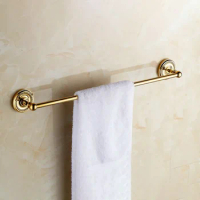 Wall Mounted Polished Gold Color Brass Bathroom Single Towel Bar Towel Rail Holder Bathroom Accessory mba603