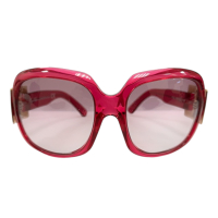 【二手名牌BRAND OFF】ROGER VIVIER 羅傑維維亞 桃紅色 PVC 太陽眼鏡