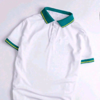 Áo polo trơn trắng phối cổ xanh hàng dày dặn - polo hàng thái Nam Menswear Cộc Tay Ngắn Tay Có Cổ Sh