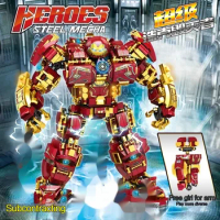 Superheroes Avengers Iron Man Hulkbuster Steel Mecha Action Figures Building Blocks Classic Model Bricks Toys For Kid Gift