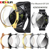 BEHUA Protection Cases For Huawei Watch GT3 GT 2 3 42mm 46mm Cover Full Coverage Screen Protector Shell Bumper Case Accessories