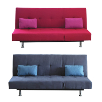 Boden-瓦洛布面沙發床/雙人椅/二人座沙發-附抱枕(兩色可選)-180x60x85cm