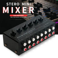 6 Channel Audio Mixer CX600 Audio Mixer Mini Stereo Passive Mixer Ultra-compact Low-noise RCA DJ Equipment for Live and Studio