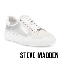 STEVE MADDEN-CAPTIVE 拼接綁帶小白鞋-白色