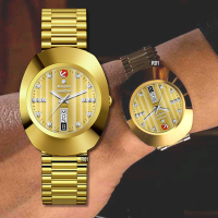 全台獨賣 RADO 雷達表 官方授權R01 DiaStar鑽星創始型機械腕錶35㎜-金色15鑽款 (R12413703)