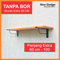 Rak Dinding Ambalan Kayu Asli Lebar 20 CM besi plastik