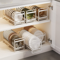 單層碗盤收納放碗碟櫥櫃碗架小型櫃內置物架廚房水槽瀝水籃