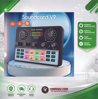 ( PROMO ) Soundcard V9 Live Mixer  Multi Fungsi – Alat Live Streaming/Nyanyi dengan Pengurangan Kebi