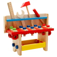 Wooden Work Bench Set Toy Large Construction Workshop Tool Bench Toys Large Educational Building Tools Sets Pretend Play Toys