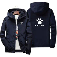 New jacket men's KELME brand outdoor camping men's zippered hoodie windproof sports sun protection oversized jacket