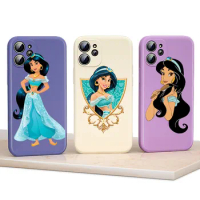 Liquid Silicone Soft Cover Aladdin Jasmine Princess For Apple IPhone 15 14 13 12 Mini 11 Pro XS MAX XR X 8 7 SE Plus Phone Case
