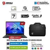 MSI Prestige 14 AI Studio C1UDXG-0084D Core Ultra 5 125H 16GB 1TB 3050 W11 OHS Stellar Gray