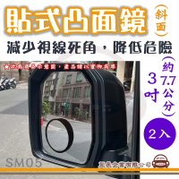 【e系列汽車用品】SM05 貼式凸面鏡 2入(斜面 後視加裝鏡 後視輔助鏡 後視盲點鏡)