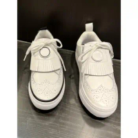 2024 New Golf Women's Shoes Leather Breathable Non-slip Shoes Casual Comfortable Golf White Shoes