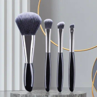 Black cobblestone makeup brush set brush, eye set Brush Foundation Brush Portable 4 brush set