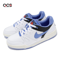 Nike 休閒鞋 Full Force Low 男鞋 白 藍 皮革 耐磨 跳色 低筒 運動鞋 FB1362-100