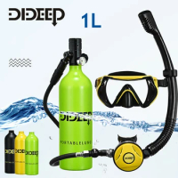 1L Green Mini Oxygen Tank Scuba Diving Cylinder Dive Respirator for Snorkeling Breath Bucear Buceo Diving Equipment
