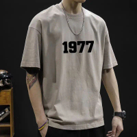 (COD) Vintage short-sleeve t-shirt for men, loose fit, round neck, large size, half-sleeve, trendy b