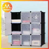 MIZONA DIY Magic 9 Cube Combination Storage Cabinets Finishing Bedside Wardrobe Simple Plastic Cupbo
