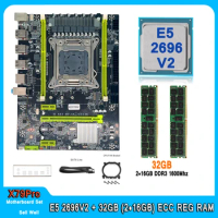 X79 Motherboard LGA 2011 Kit With Xeon E5 2696 V2 CPU 32GB (2*16GB) 1600MHz DDR3 RAM E5 2696V2 Motherboard for Desktop Computer