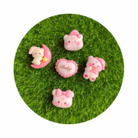 Bulk Cute Pink Baby Pig Slime Charms Flatback Slime Beads Making Supplies For DIY Craft Making and Ornament