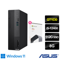 ASUS 華碩 Office 2021組★i5 GT1030六核電腦(H-S500SD/i5-12400/8G/512G SSD/GT1030/W11)