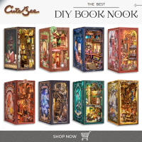 CUTEBEE Book Nook Kit DIY Dollhouse 3DWooden Miniature House Bookshelf Insert Bookend Handmade Toys