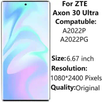 Original 6.67" For ZTE Axon 30 Ultra A2022P A2022PG LCD Display With Frame Screen Touch Panel Digitizer Assembly Repair Parts