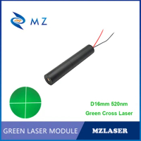Hot Selling Green Line Laser Diode Module D16mm 520nm 10mw 20mw 30mw 50mw Single-Mode Glass Lens Industrial Grade Laser