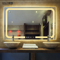 BOLEN衛生間無框LED智能燈鏡浴室鏡洗手間鏡衛浴鏡防霧洗漱臺鏡子