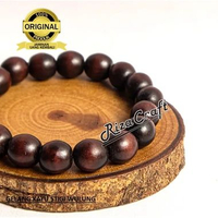Gelang Tangan Kayu Stigi Darat Wulung Hitam Natural Original Alam 12 mm Pria Wanita