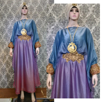 Kaftan Diva Bordir Gradasi Premium | Dress Oesta Kondangan Wanita | Kaftan Dress Queen Mewah Terbaru