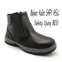 Sepatu Boots Pria Arboo CH20 Cheetah Safety Kulit SAPI ASLI Ujung BESI