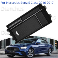 For Mercedes Benz E Class W213 E200 E300 2016 2017 Car Center Console Armrest Storage Box Organizer Tray ABS Accessories