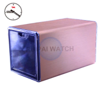 Golden Aluminum Alloy shading Watch Winder Automatic Rotating Watch Winder Acrylic Top Cover Watch Case Storage Box Winder